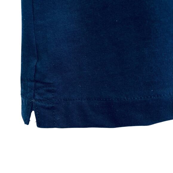 Ralph Lauren Jeans Co Navy Knit Shift Dress Lace Up V Neck Short Tab Sleeves - Picture 4 of 16